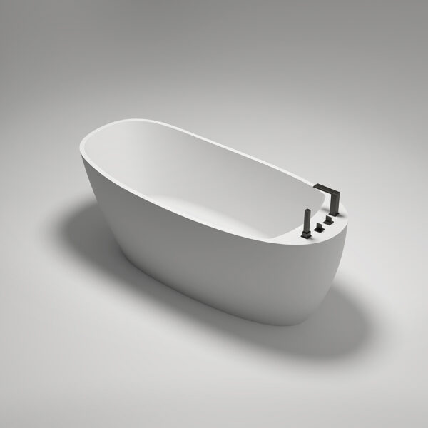 Solid Surface Soaking Tub with Shower