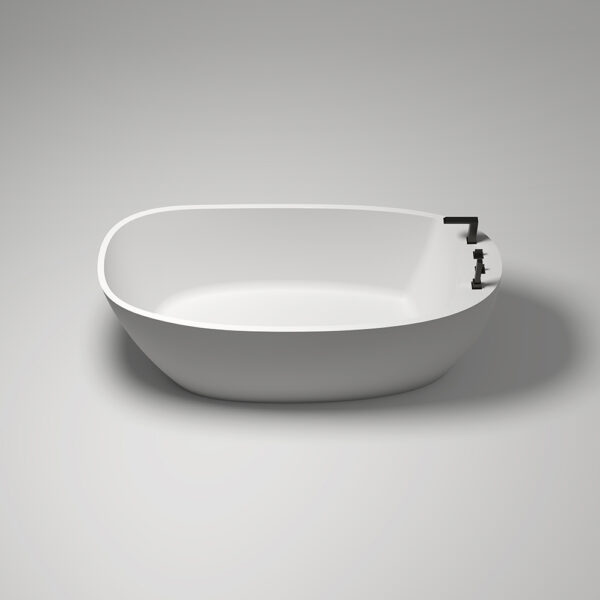 Solid Surface Soaking Tub with Shower