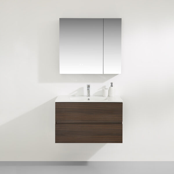 KT-BC2501 Bathroom Mirror Cabinet With Wall Hung Vanity Unit