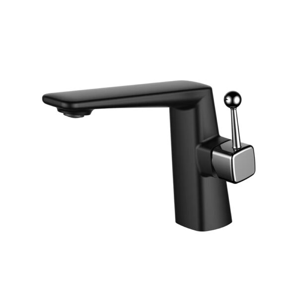 KT-8E Brass Material Bathroom Pillar Tap Black Basin Tap