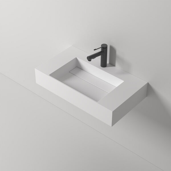 KT-C012 Stone Resin Modern Integrated Wall Hanging Bathroom Sink